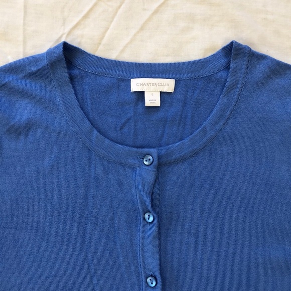 Charter Club Long-Sleeve Button-Front Cardigan/ Size: L - Picture 2 of 6